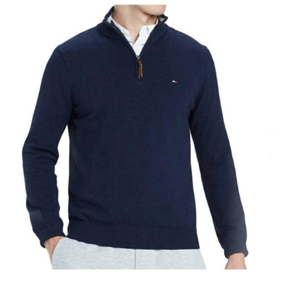 Tommy Hilfiger Mens Quarter Zip Sweater